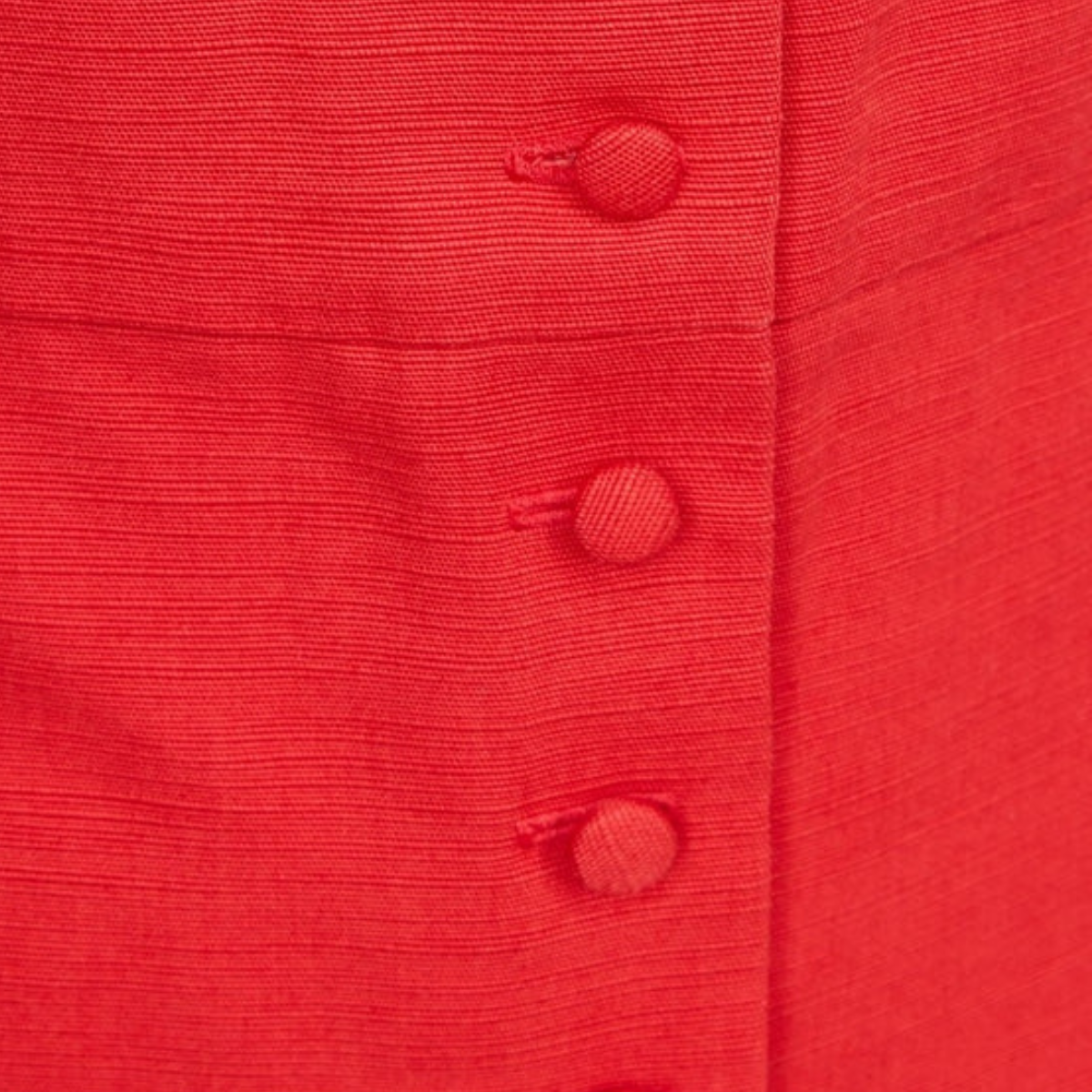 Red Button Front Midi Dress - Image 4