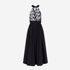 Black Floral Halter Maxi Dress