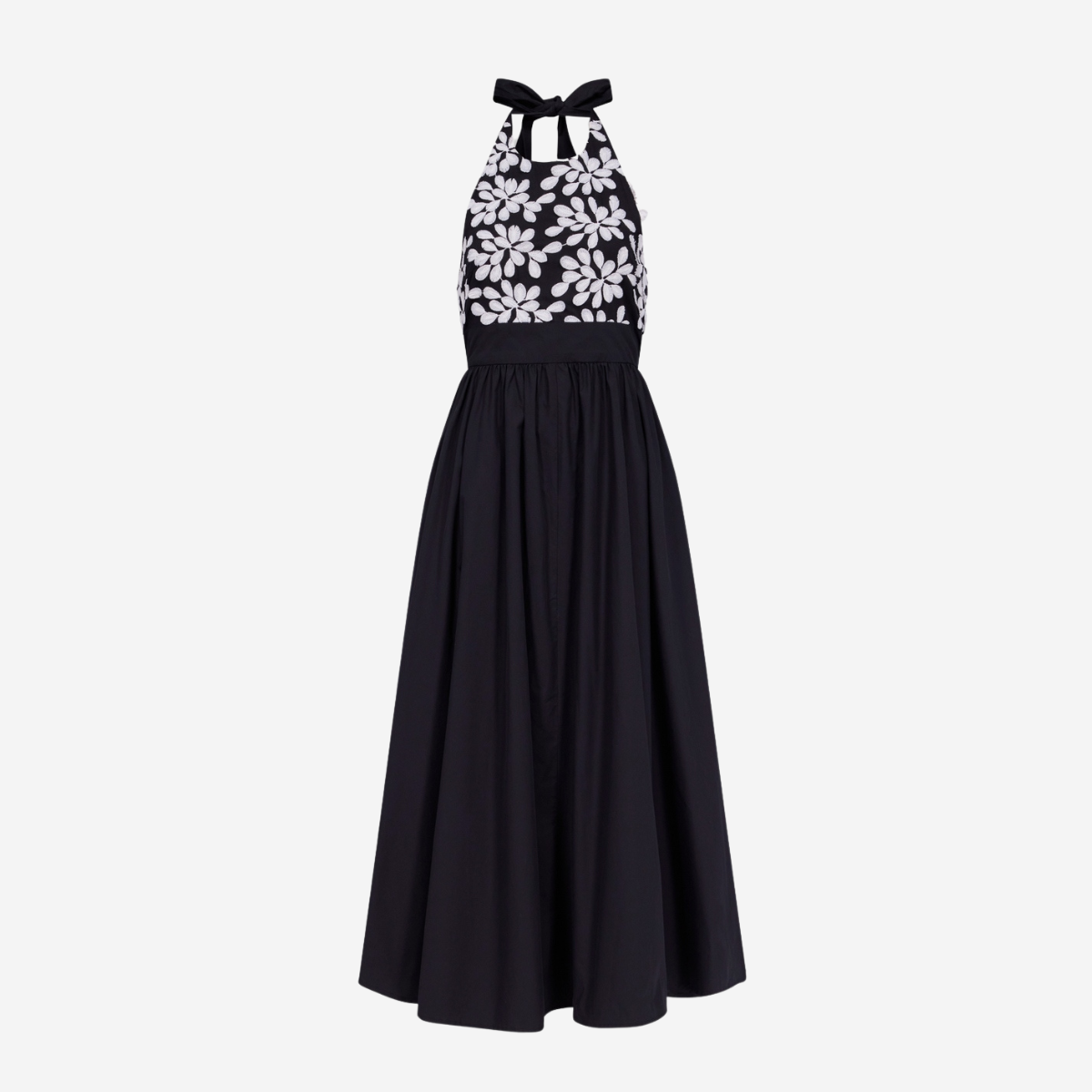 Black Floral Halter Maxi Dress