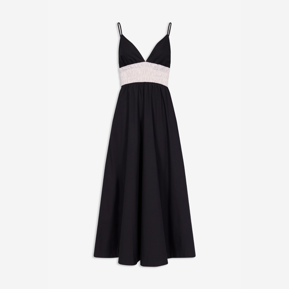Black White Panel Maxi Dress